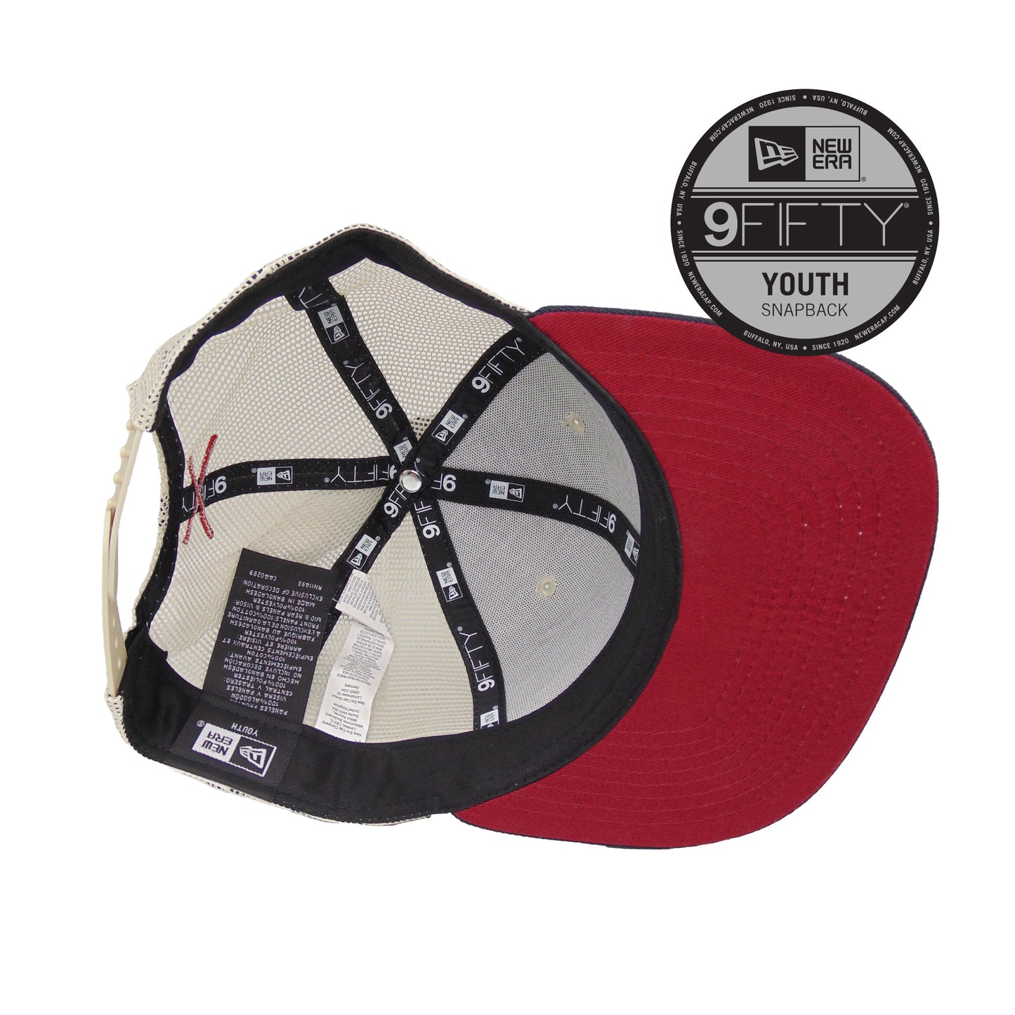 YOUTH Justfitteds Crossed Bats 9FIFTY New Era Cap Trucker Stone