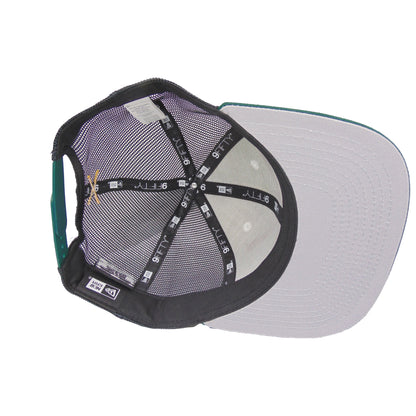 JustFitteds Crossed Bats New Era 9FIFTY Trucker Cap GBC navy
green
chrome Undervisor View