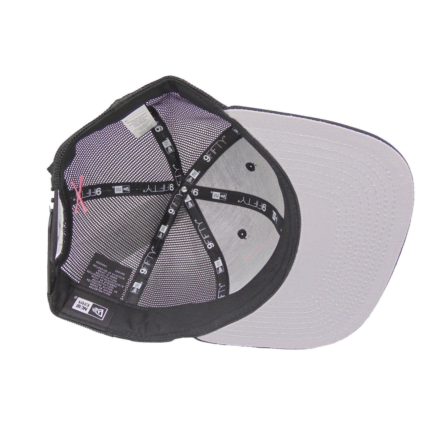 JustFitteds Crossed Bats New Era 9FIFTY Trucker Cap Black Pink