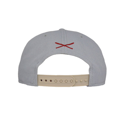 JustFitteds Crossed Bats Logo New Era 9FIFTY Light Gray Stone grey
stone Back View
