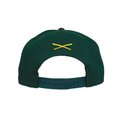JustFitteds Crossed Bats Logo New Era 9FIFTY DK Green Brown dark green
brown
dark purple Back View
