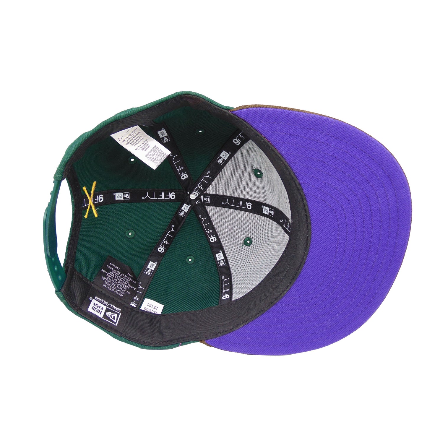 JustFitteds Crossed Bats Logo New Era 9FIFTY DK Green Brown