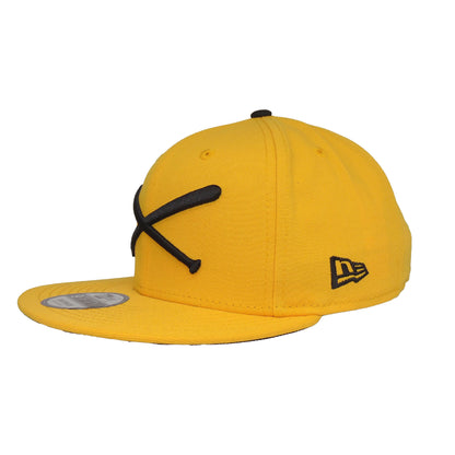 JustFitteds Crossed Bats Logo New Era 9FIFTY Yellow yellow
black  Side View