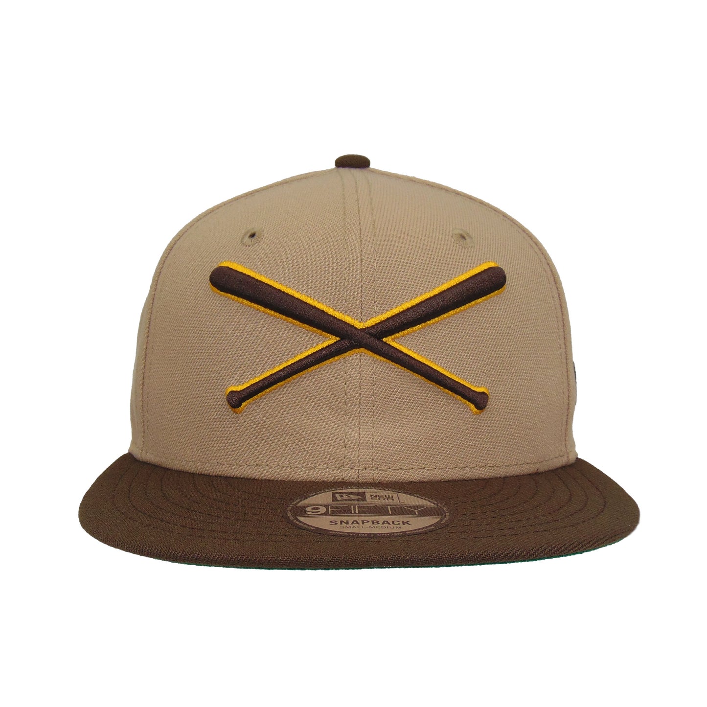 JustFitteds Crossed Bats Logo New Era 9FIFTY Camel Brown