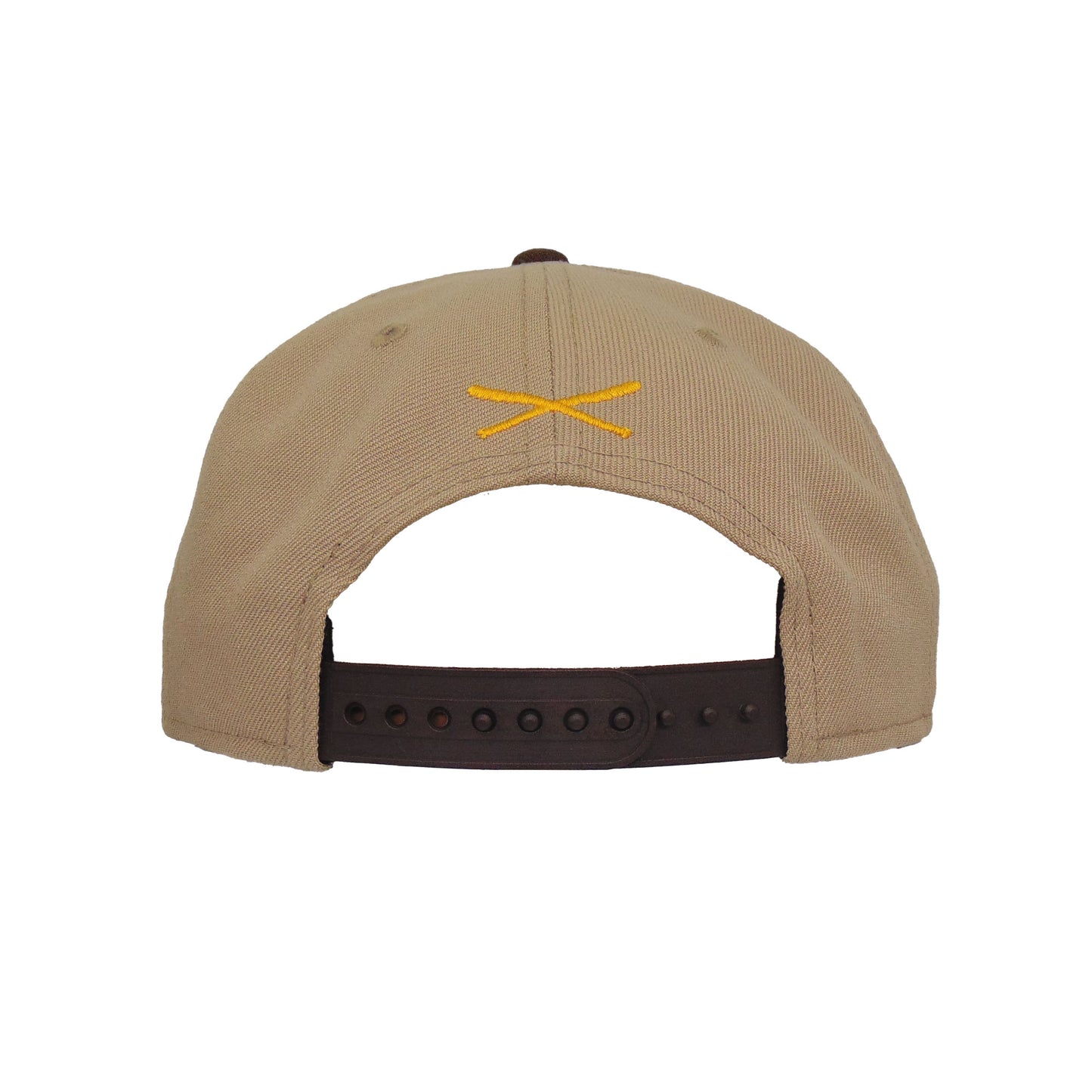 JustFitteds Crossed Bats Logo New Era 9FIFTY Camel Brown
