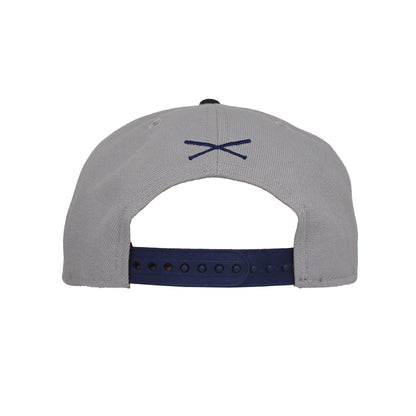 JustFitteds Crossed Bats Logo New Era 9FIFTY Gray Navy grey
navy Back View