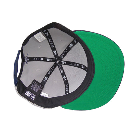 JustFitteds Crossed Bats Logo New Era 9FIFTY Gray Navy grey
navy Undervisor View