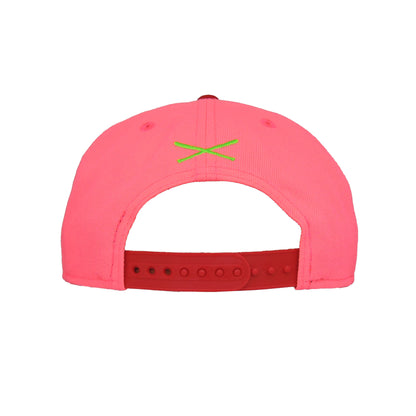 JustFitteds Crossed Bats Logo New Era 9FIFTY Pink Red hotpink
red Back View