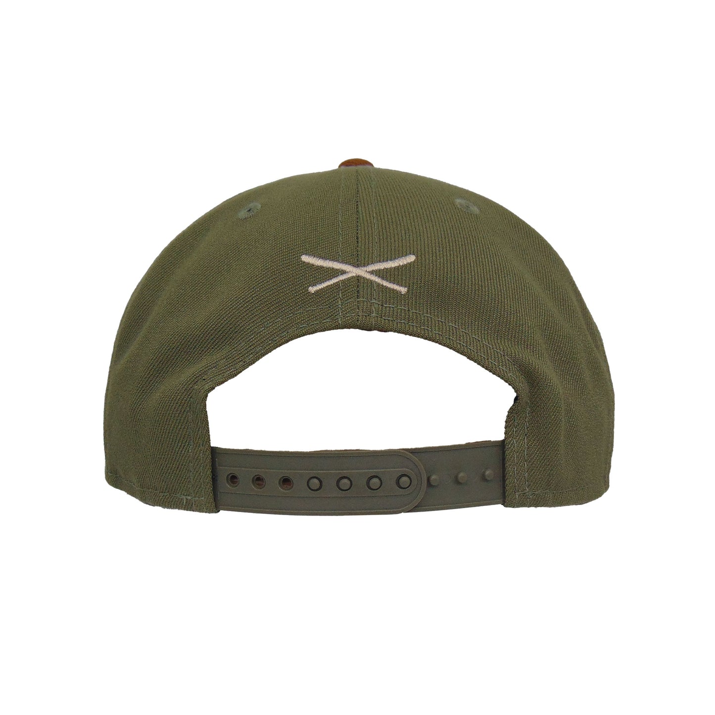 JustFitteds Crossed Bats Logo New Era 9FIFTY Olive Peanut