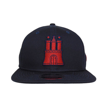 Justfitteds Hammaburg New Era 9FIFTY Snapback Cap navy navy
coral Front View