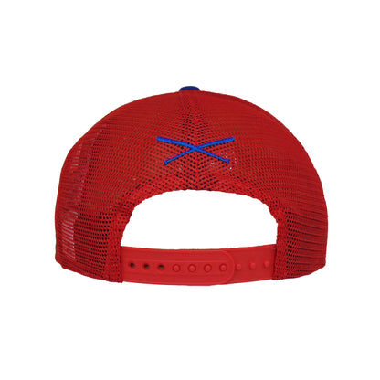 JustFitteds Crossed Bats New Era 9FIFTY Trucker Cap RWB red
white
blue Back View