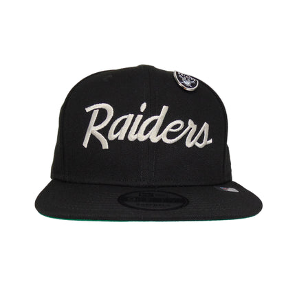 Raiders Jf Custom New Era Snapback Cap Pin black black Front View