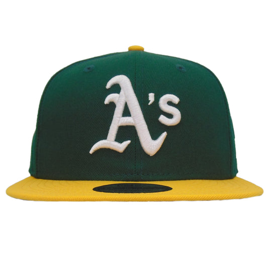 Oakland Athletics 9FIFTY New Era Snapback Cap Green Yellow Gray UV