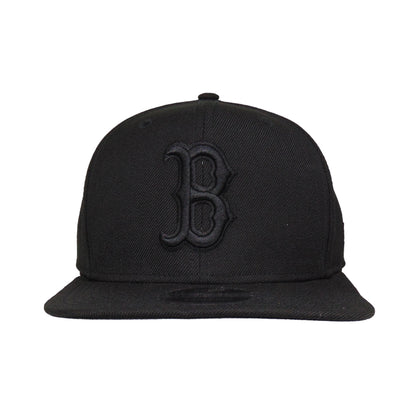 Boston Red Sox Jf Custom New Era Snapback Cap Blackout black Front View