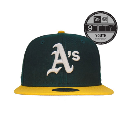YOUTH Oakland Athletics JF Custom 9FIFTY New Era Cap WS1913 green
yellow Front View