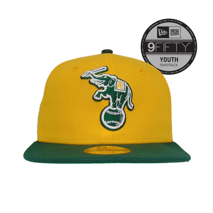 YOUTH Oakland Athletics JF Custom 9FIFTY New Era Cap 30th Anni green
yellow Front View