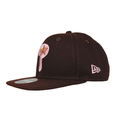 Philadelphia Phillies Custom New Era 9FIFTY Cap Brown brown
peanut Side View