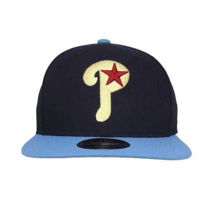 Philadelphia Phillies Custom New Era Cap Navy Sky navy
sky blue Front View