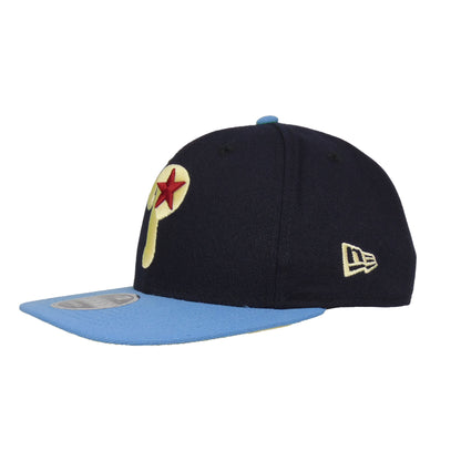 Philadelphia Phillies Custom New Era Cap Navy Sky navy
sky blue Side View