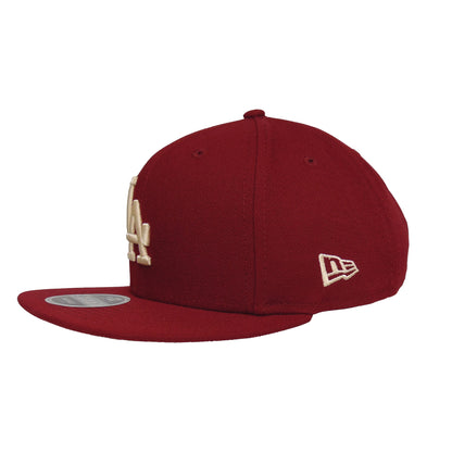 Los Angeles Dodgers Custom 9FIFTY New Era Snap Back Cardinal dark red Side View