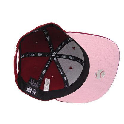 Los Angeles Dodgers Custom 9FIFTY New Era Snap Back Cardinal dark red Undervisor View