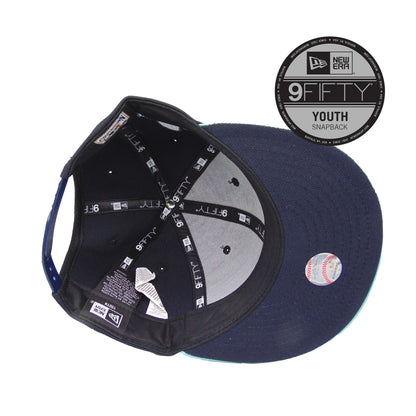 YOUTH Chicago Cubs Custom New Era Cap Snapback Cap Navy Teal navy
teal Additional View