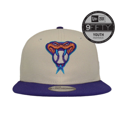 YOUTH Arizona Diamondbacks Custom 9FIFTY New Era Cap Stone stone
purple Front View