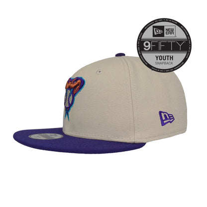 YOUTH Arizona Diamondbacks Custom 9FIFTY New Era Cap Stone stone
purple Side View