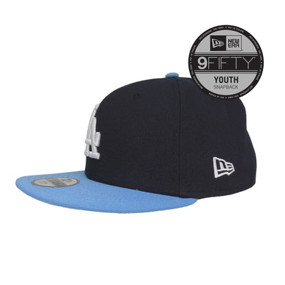 YOUTH Los Angeles Dodgers 9FIFTY New Era Snap Back Navy Sky blue
sky blue Side View