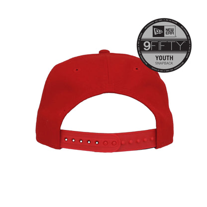 YOUTH New York Yankees Custom 9FIFTY New Era Cap Scarlet Red red Back View