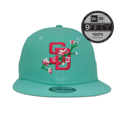 YOUTH San Diego Padres Custom 9FIFTY New Era Cap Teal floral teal Front View