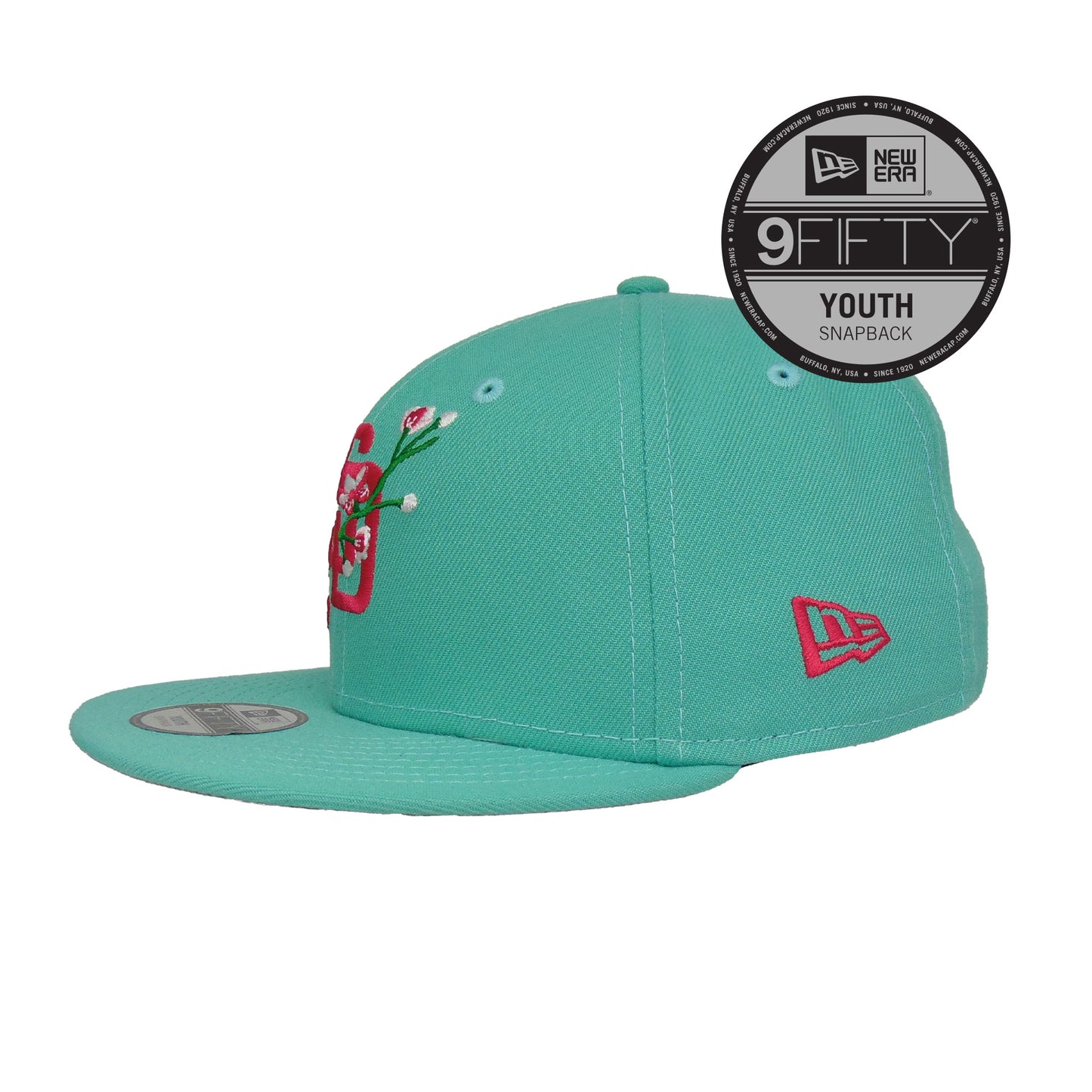 YOUTH San Diego Padres Custom 9FIFTY New Era Cap Teal floral