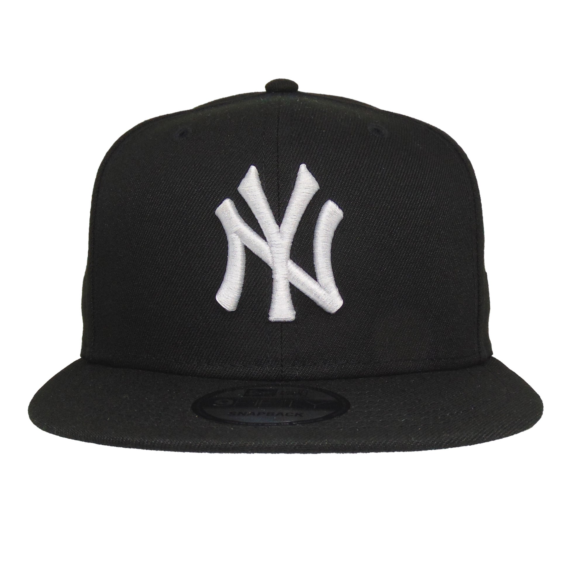 New York Yankees Custom New Era 9FIFTY Snapback Cap black black Front View