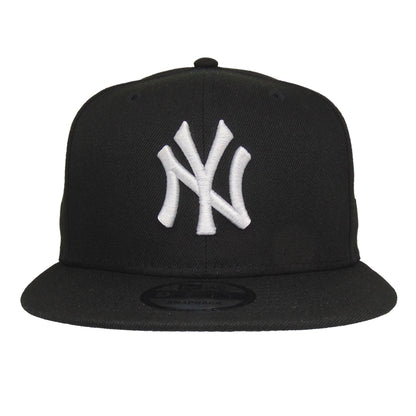 New York Yankees Custom New Era 9FIFTY Snapback Cap black black Front View