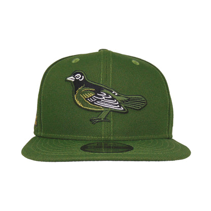 Baltimore Orioles Custom 9FIFTY New Era Snapback Cap  30th rifle green green Front View
