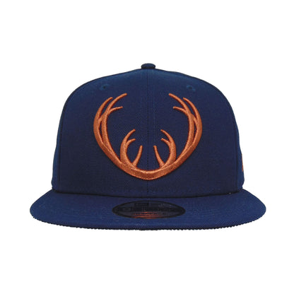 Milwaukee Bucks Custom New Era 9FIFTY Snapback Cap Oceanside Blue blue Front View