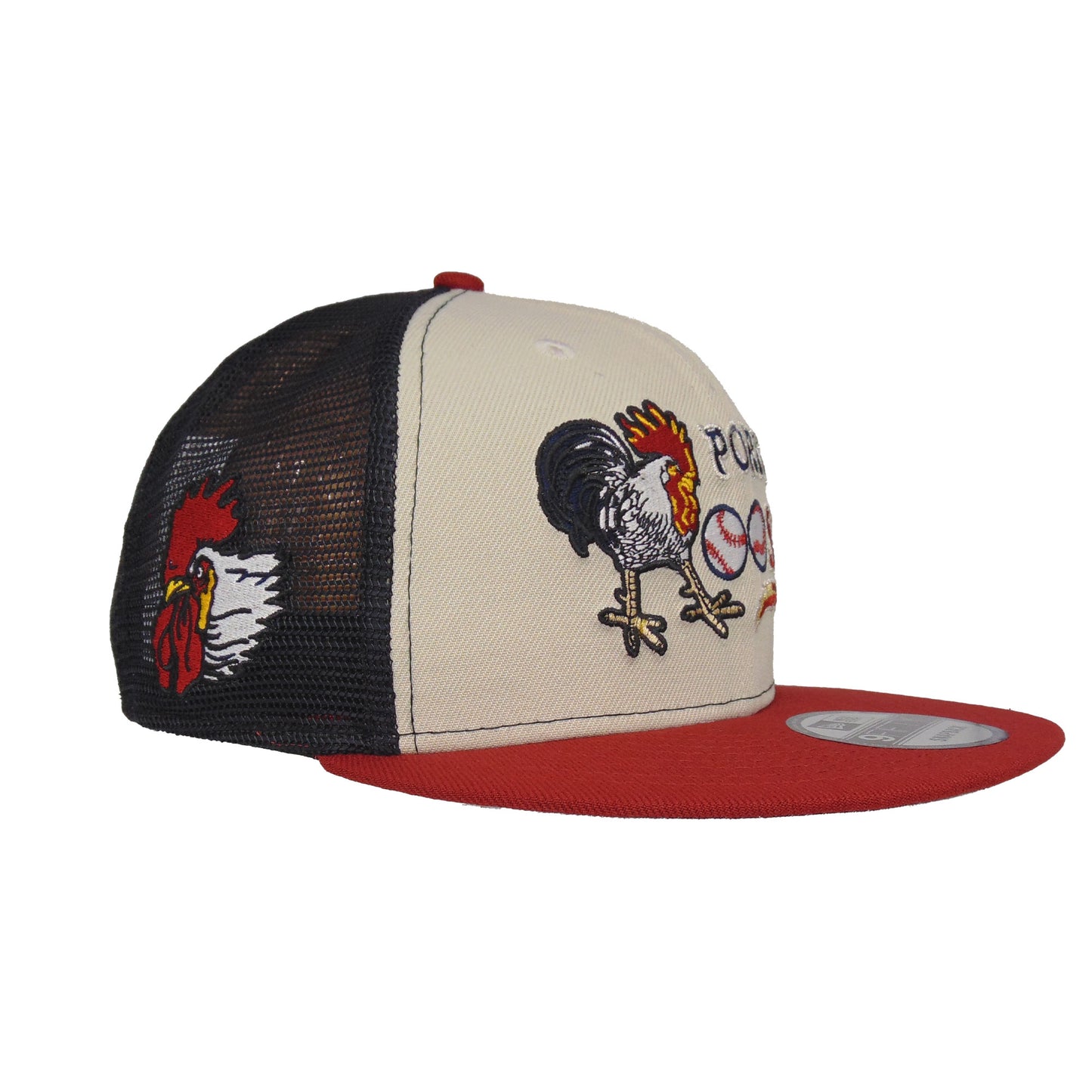 Port City Roosters 9FIFTY Trucker New Era Snapback Cap stone