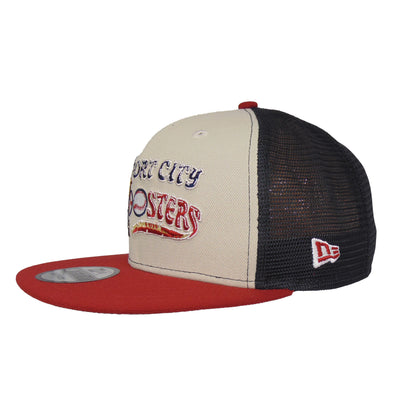 Port City Roosters 9FIFTY Trucker New Era Snapback Cap stone red
stone
navy Back View