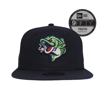 YOUTH Gwinnett Stripers Jf Custom 9FIFTY New Era Cap Fish navy Front View