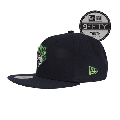 YOUTH Gwinnett Stripers Jf Custom 9FIFTY New Era Cap Fish navy Side View