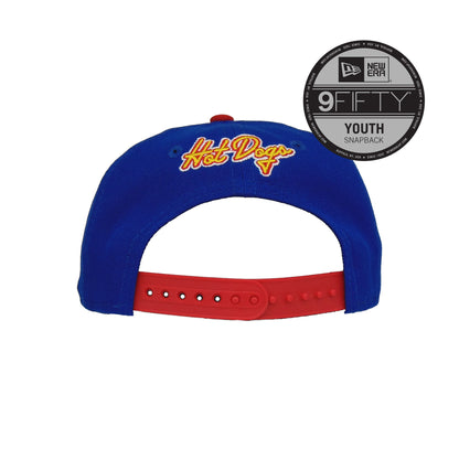 YOUTH Reading Fightin Phils Custom 9FIFTY New Era Cap Hot Dog red
white
blue Back View