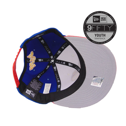 YOUTH Reading Fightin Phils Custom 9FIFTY New Era Cap Hot Dog red
white
blue Undervisor View