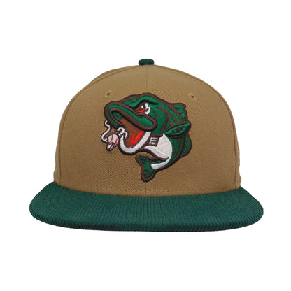 Gwinnett Stripers Custom 9FIFTY New Era Snapback Cap khaki khaki
dark green Front View