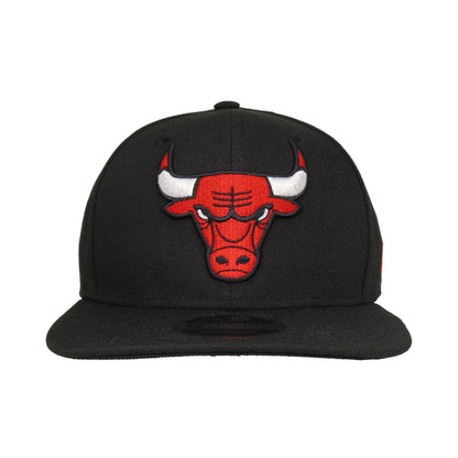 Chicago Bulls Custom New Era 9FIFTY Snapback Cap Black black Front View