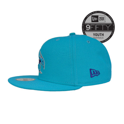 YOUTH Charlotte Hornets Custom New Era Snapback Cap Teal teal Side View