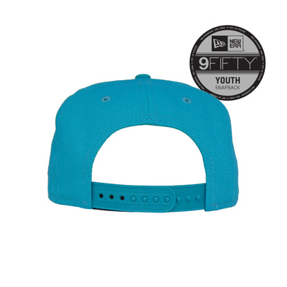 YOUTH Charlotte Hornets Custom New Era Snapback Cap Teal teal Back View
