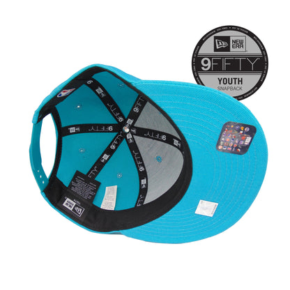 YOUTH Charlotte Hornets Custom New Era Snapback Cap Teal teal Undervisor View