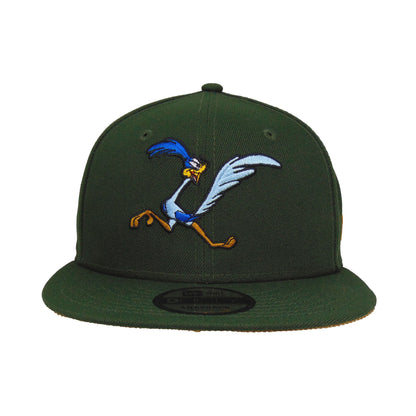 Looney Tunes Custom New Era 9FIFTY Snapback Cap Roadrunner DSW dark green Front View