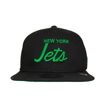 New York Jets Jf Custom New Era 9Fifty Snapback Cap Black black Front View