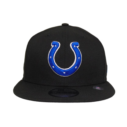 Indianapolis Colts Custom New Era 9FIFTY Snapback Cap black black Front View